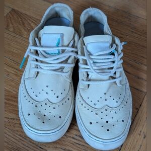 Satorisan Luxurious Leather Cream Sneakers Size 37